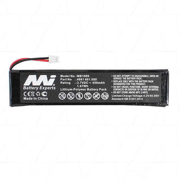 MI Battery Experts MB1009 Electronic Pipette battery suitable for Eppendorf Xplorer